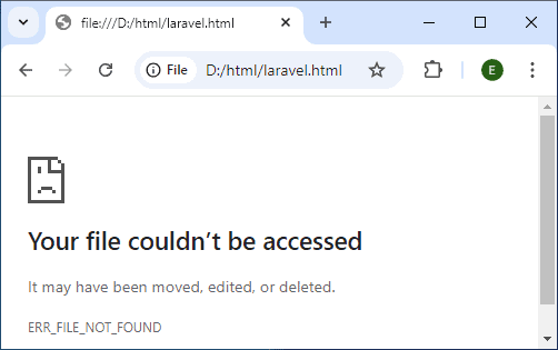 laravel.html faylı tapılmadı